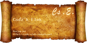 Csák Elek névjegykártya